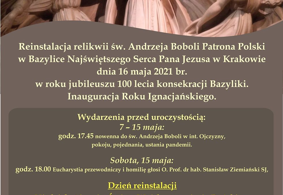Reinstalacja relikwii św. Andrzeja Boboli w naszej Bazylice